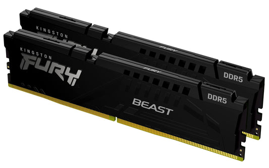 Kingston FURY Beast Black 16GB 5200MT/s DDR5 CL40 XMP 3.0 Ready Computer Memory (Kit of 2) KF552C40BBK2-16