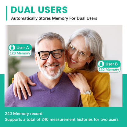 Oklar Blood Pressure Monitor Upper Arm Monitors for Home Use BP Machine Sphygmomanometer with 2x120 Reading Memory Adjustable Arm Cuff 8.7"-15.7" Large Display with LED Background Light Storage Bag