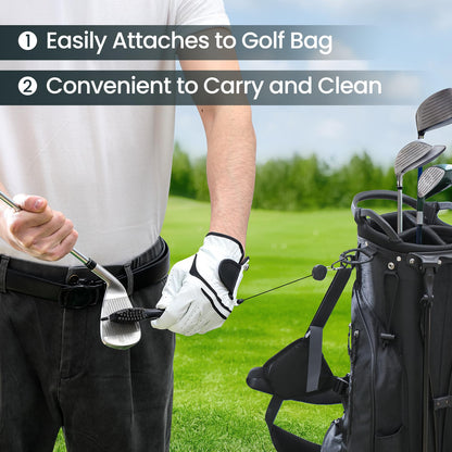 3 Pack Golf Club Brush and Club Groove Cleaner with Retractable Zip-line and Aluminum Carabiner Cleaning Tools , Golf Accessories, Golf Gifts for Men , Golf Ball Cleaner, Easily Attaches to Golf Bag