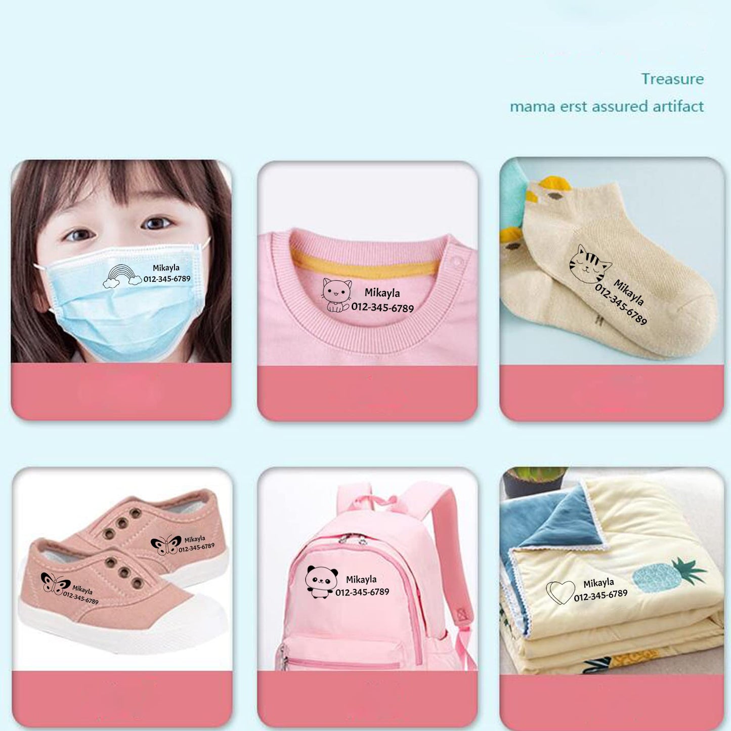 Name Stamp for Clothing Kids Waterproof,Stamps for Clothes Kids，Double Sided Name Stamp(White + Black Ink) Kids Stamps,Clothe Stamp,Custom Name Stamp