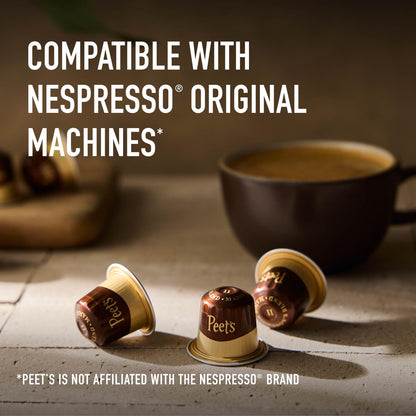 Peet's Coffee, Dark Roast Espresso Capsules, Compatible with Nespresso Original Machine, 100% Arabica Coffee - Nerissimo Intensity 11, 100 Count (10 Boxes of 10 Espresso Capsules)