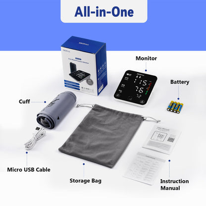 Blood Pressure Monitor for Home Use,Automatic Upper Arm High Blood Pressure Monitor with XL Pressure Cuff, Large Screen Rechargeable Digital Electric Bp Machine with Large Cuff