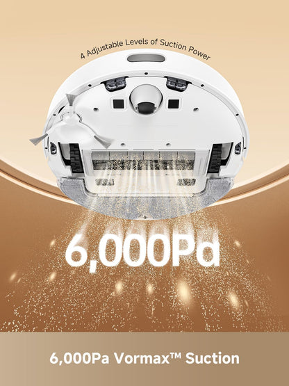 DREAME D10 Plus Gen 2 Robot Vacuum and Mop with Self Emptying Base for 90 Days of Cleaning, 6000 Pa Suction and LiDAR Navigation, Obstacle Avoidance, Wi-Fi Connected