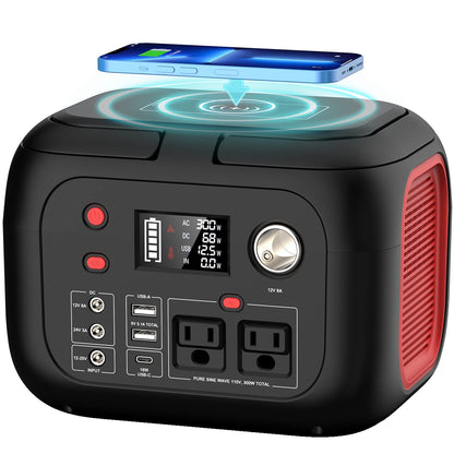 ENOFLO Portable Power Station 300W, 228Wh Solar Generator with 110V Pure Sine Wave AC Outlet, Backup Lithium Battery Generator for CPAP Outdoor RV Camping Emergency Home Use