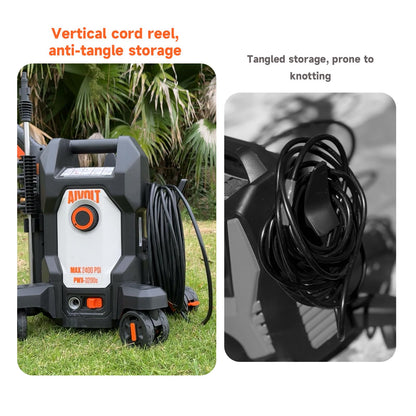 AIVOLT Electric Pressure Washer, Anti-Tipping Power Washer Surge Pressure 4800PSI with 36FT Cable & 25FT Hose, 4 Nozzles, Soap Tank, High Pressure Cleaner Machine for Car Washing, House, Garden