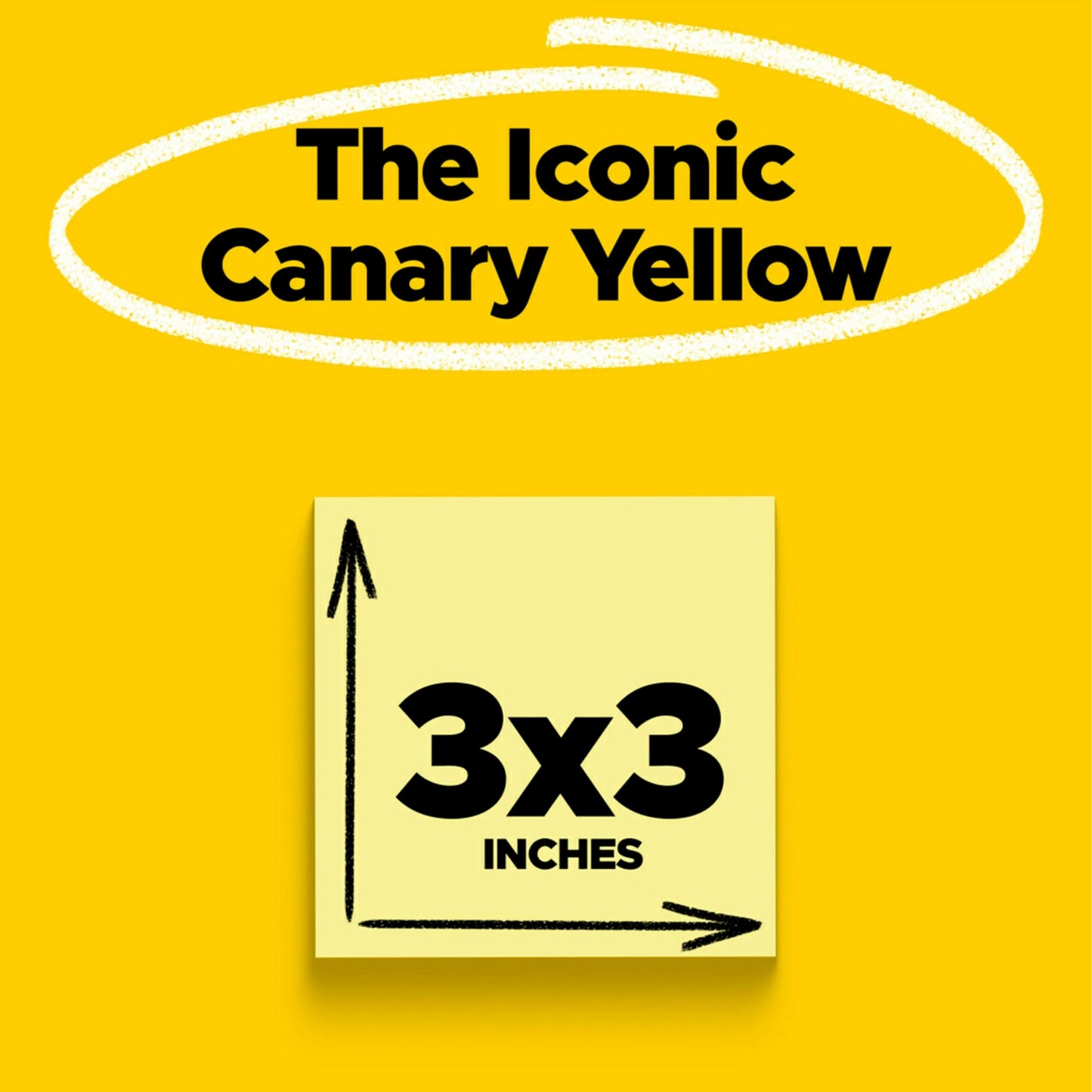 Post-it Notes, 3 in x 3 in, 18 Sticky Notes Pads, 100 Sheets per Pad, The Iconic Canary Yellow Note, Back to School Supplies and Oﬃce Products