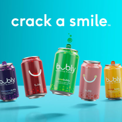 bubly Sparkling Water, 6 Flavor Variety Pack (Blackberry, Lime, Cherry, Grapefruit, Strawberry, Mango), Zero Sugar & Zero Calories, Seltzer Water, 12 Fl Oz Cans (Pack of 18)