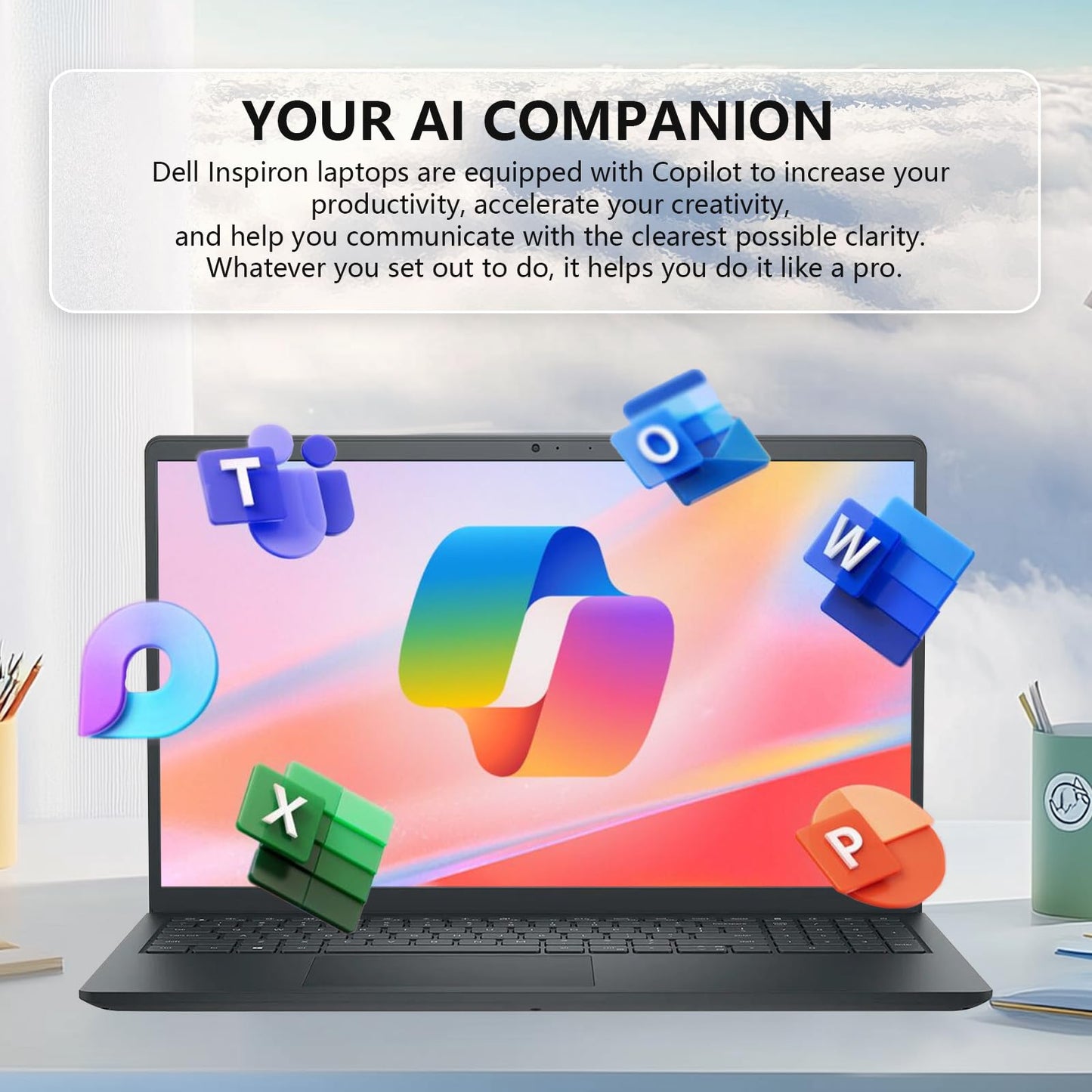 Dell Inspiron 15.6" Touchscreen Laptop - Business & Student Laptop Computer, with 2024 Office Lifetime & Win 11 Pro, Ryzen 7 7730U, External DVD Drive, WVA LED-Backlit FHD Display, 64GB RAM, 2TB SSD
