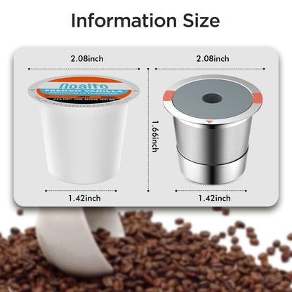 Noalto Reusable K Cups and Coffee Pods,Universal stainless steel k Cups for Keurig 2.0 and 1.0 Coffee Makers machine(2pack)
