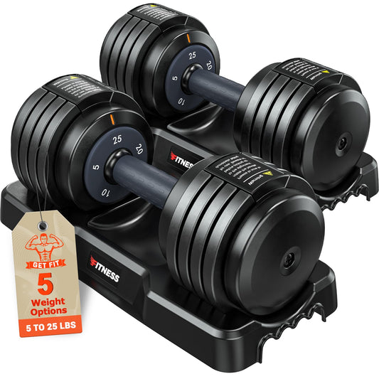 Rendpas Adjustable Dumbbells Set of 2, Select Weight Dumbbell Set, 5 in 1 Free Dumbbell Set with Anti-Slip Texture Handle, Weight Set For Home Gym Suit both Men and Women