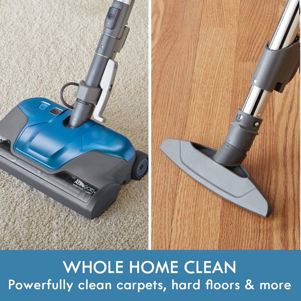 Kenmore BC3005 Pet Friendly Lightweight Bagged Canister Vacuum Cleaner with Extended Telescoping Wand, HEPA, 2 Motors, Retractable Cord, and 4 Cleaning Tools, Blue