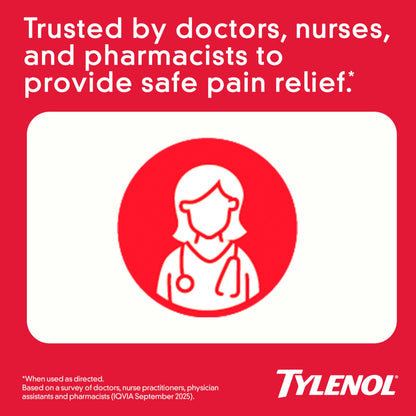 Tylenol Extra Strength Pain Relief Pills, Acetaminophen 500mg Caplets, Pain Reliever and Fever Reducer Medicine for Headache, Backache, Toothache & Minor Arthritis, 100 Count Bottle