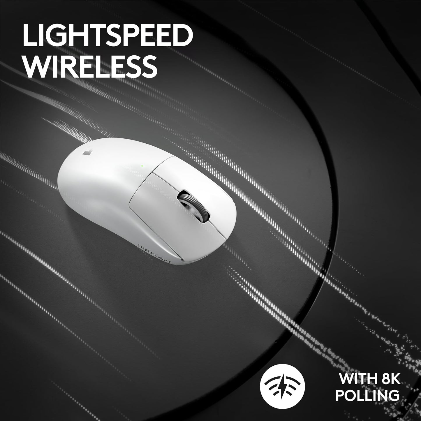Logitech G PRO X SUPERLIGHT 2 Wireless Gaming Mouse, 60g Pro-Grade with 5 Programmable Buttons, 44k DPI Sensor, 8kHz Report Rate, USB-C Charging for PC/Mac - White