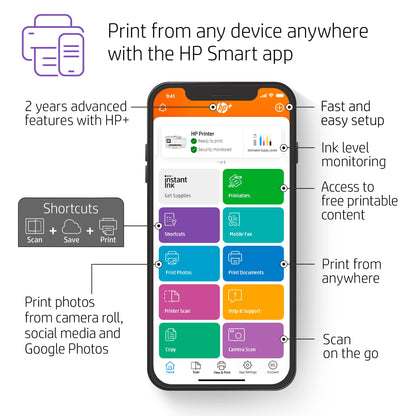 HP ENVY Inspire 7955e Wireless Color Inkjet Printer, Print, scan, copy, Easy setup, Mobile printing, Best-for home, 3 months of Instant Ink included, White