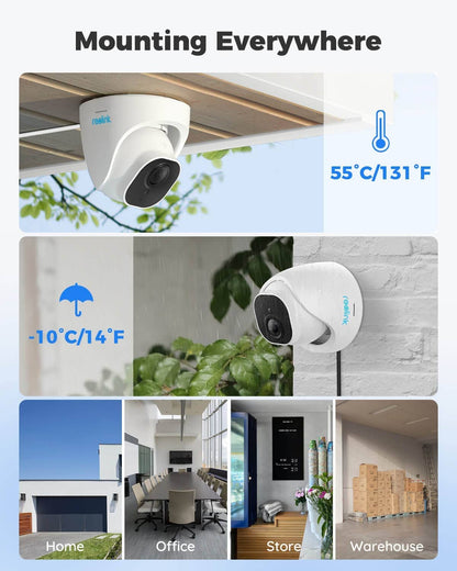 REOLINK Smart 5MP 8CH Home Security Camera System, 4pcs Wired PoE IP Cameras Outdoor with Person/Pet/Vehicle Detection, 4K 8CH NVR with 2TB HDD for 24-7 Recording, RLK8-520D4-5MP