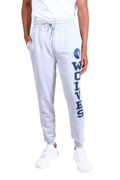 Ultra Game NBA Official Men’s Super Soft Game Day Jogger Sweatpants - Unisex, Minnesota Timberwolves, Heather Gray, Small