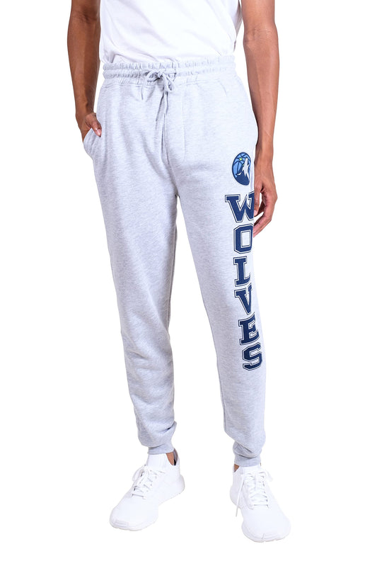Ultra Game NBA Official Men’s Super Soft Game Day Jogger Sweatpants - Unisex, Minnesota Timberwolves, Heather Gray, Small