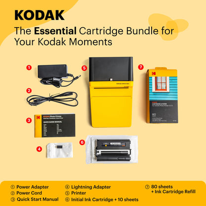 KODAK Dock ERA Plus 4PASS Instant Photo Printer, 4x6 inches, 90 Sheets Bundle