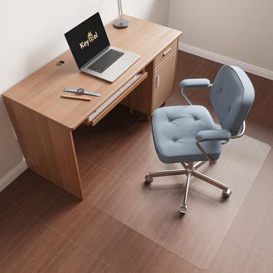 [Two-Sided Usable] 36” x 48” Hard Floor Chair Mats for Office, Clear Computer Chair Mat for Hardwood, Plastic Desk Floor Mat for Hardwood Floors, Rubber Office Chair Mat for Tile/Laminate Floor