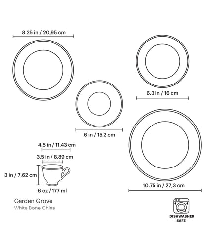 Lenox Garden Grove 5-Piece Place Setting, White - 6 ounces