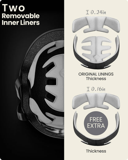 OutdoorMaster Skateboard Cycling Helmet - Two Removable Liners Ventilation Multi-Sport Scooter Roller Skate Inline Skating for Kids, Youth & Adults