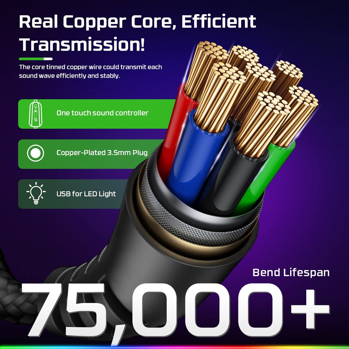 Fachixy FC100 Gaming Headset with Microphone for PS4, PS5, Switch, Xbox, PC, Mac, Gamer Headset with RGB Light, Computer Headphones with Mic