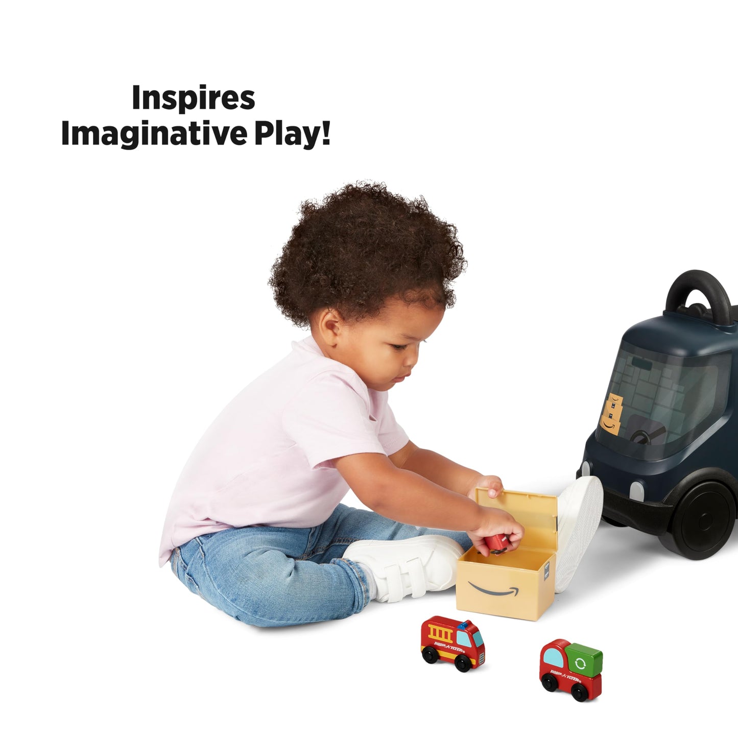 Amazon Delivery Van Ride On Toy for Kids, Blue Toddler Ride on Toy for Ages 2+, Amazon Exclusive