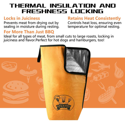 Stocking Stuffers BBQ Blanket for Resting Meat, 21" Insulated Brisket Bag Keeps Meat Warm | Gifts for Men & Birthday Gift for Dad | Leak-Proof Easy-Clean Smoker Bag (Kraft Brown)
