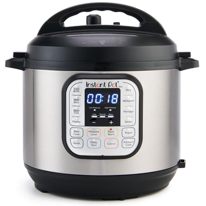 Instant Pot Duo 7-in-1 Electric Pressure Cooker, Slow Cooker, Rice Cooker, Steamer, Sauté, Yogurt Maker, Warmer & Sterilizer, Includes App with Over 800 Recipes, Stainless Steel, 8 Quart