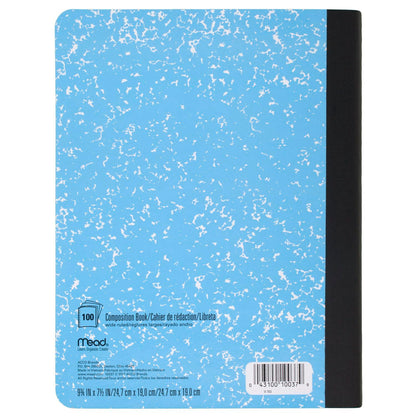 Mead Composition Notebook, 6 Pack, Wide Ruled Paper, 7-1/2" x 9-3/4", 100 Sheets per Comp Book, Assorted Colors (950054-ECM)