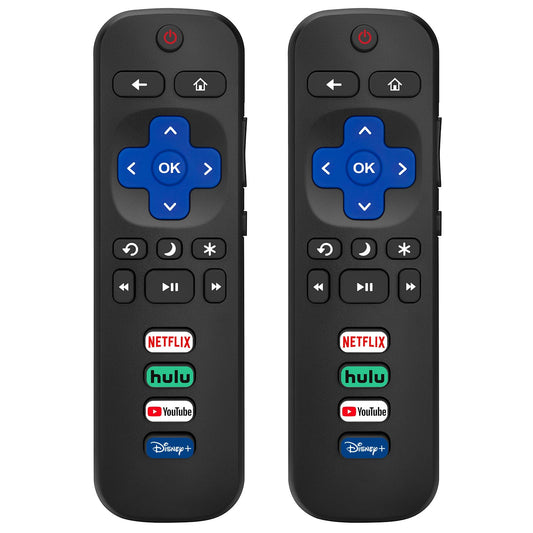 (Pack of 2) Replacement-Remote-Control for Roku-TV,Compatible for TCL Roku/Hisense Roku/Onn Roku/Philips Roku Smart TVs(Not for Roku Stick and Box)