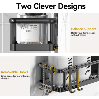 YASONIC Shower Caddy, 6 Pack Large Capacity shower Organizer with Soap Holder and 12 Hooks, Rustproof Shower Shelves for Inside Shower, No Drilling&Sleek Bathroom Organizers and Storage