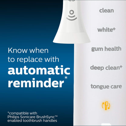 Philips Sonicare Genuine W DiamondClean Replacement Toothbrush Heads, 4 Brush Heads, White, HX6064/65