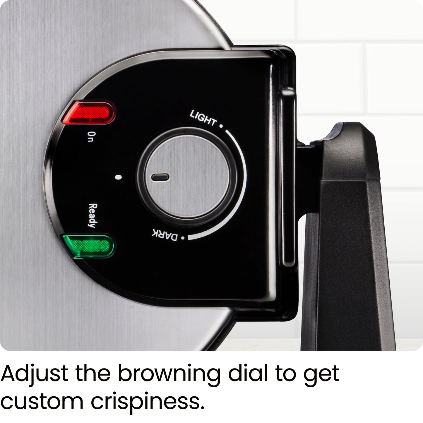 Chefman Rotating Belgian Waffle Maker, 180° Flip Iron w/ Non-Stick Plates, Adjustable Timer, Locking Lid, & Drip Plate, Space Saving Storage, Mess-Free Breakfast, Stainless Steel/Black