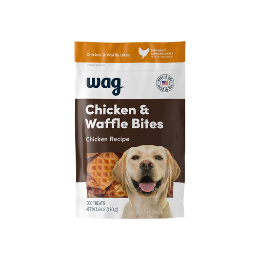 Amazon Brand - Wag Dog Treats Chicken and Waffle Bites 6oz