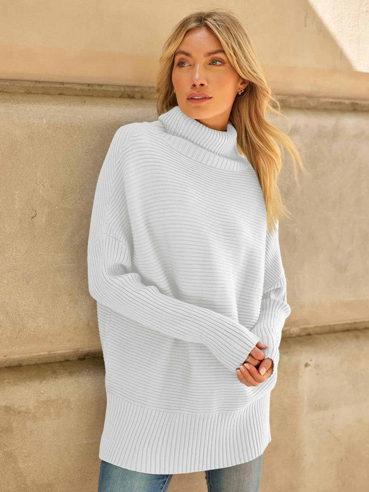 LILLUSORY Womens Turtleneck Oversized Tunic Early Fall Fashion Must Have Sweaters 2025 Casual Long Pullover Plus Size Winter Cute Poncho Cozy Work Old Money Clothes Outfits Clothing Tops Leggings