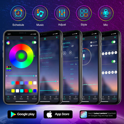 FBZ 60Ft Outdoor Waterproof LED Strip Lights,Music Sync RGB IP65 Led Lights with App Control and Remote,Color Changing Waterproof Led Rope Lights for Outdoor,Balcony,Roof,Garden,Stairs Party (60FT)