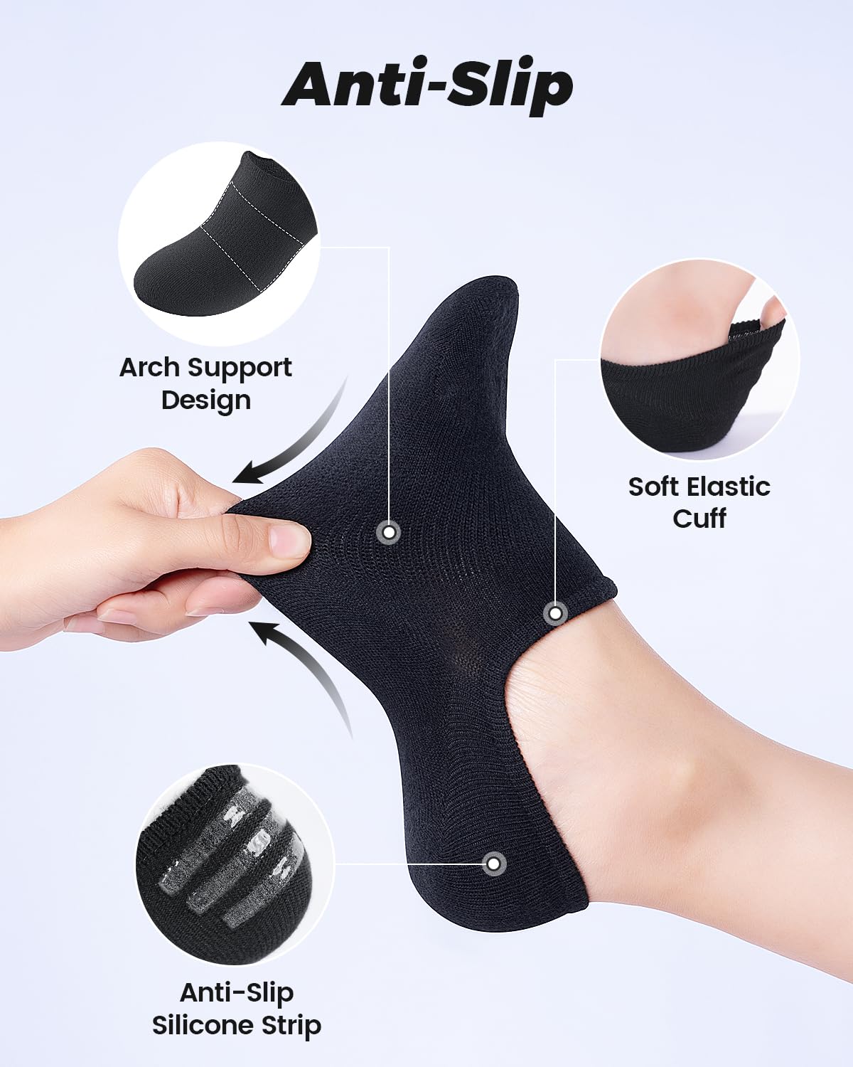 IDEGG No Show Socks Womens and Men Low Cut Ankle Short Anti-slid Athletic Running Novelty Casual Invisible Liner Socks