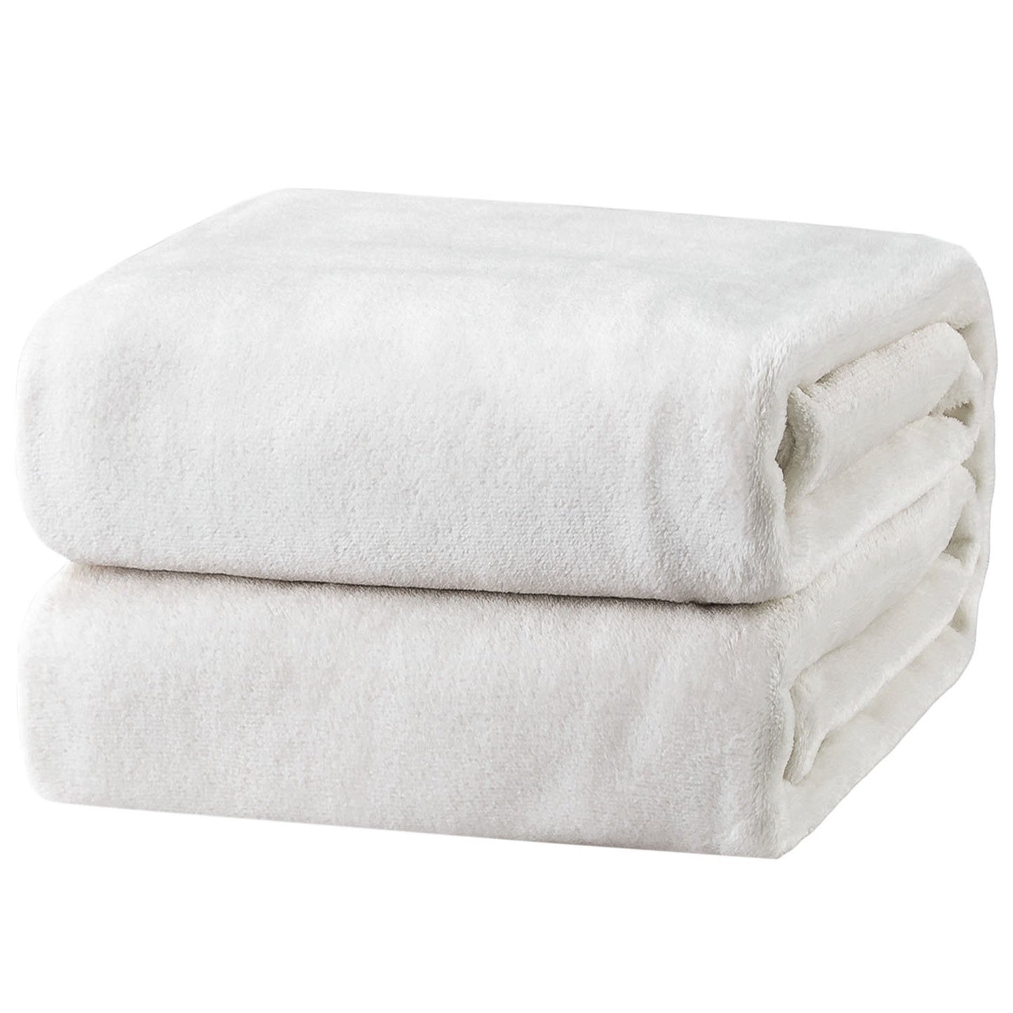 Bedsure Fleece Blanket Twin Size White - 300GSM Lightweight Plush Fuzzy Cozy Soft Warm Blanket for Bed, Sofa, Couch, Travel, Camping, 60x80 inches
