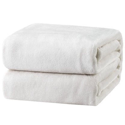 Bedsure Fleece Blanket Twin Size White - 300GSM Lightweight Plush Fuzzy Cozy Soft Warm Blanket for Bed, Sofa, Couch, Travel, Camping, 60x80 inches