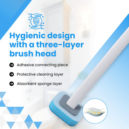 WizardFlush Toilet Brush - Disposable Toilet Bowl-Cleaner for Bathroom - Scrub Brush for Toilet - Space Saving for Storage - Deep Cleaning Wand - Easy to Assemble