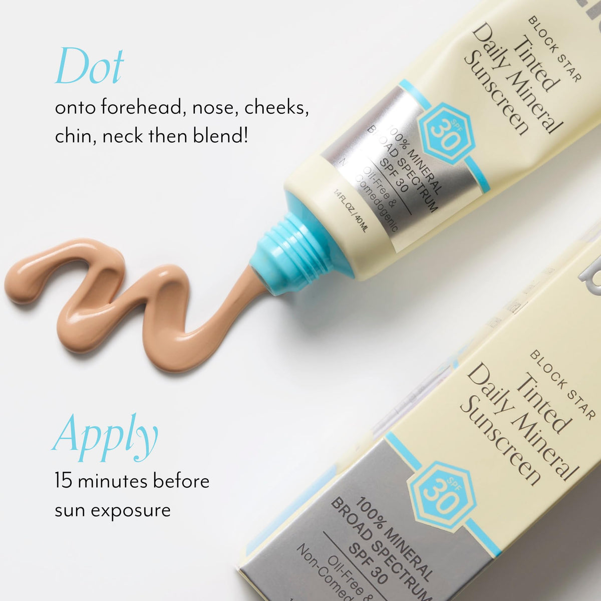 Bliss Block Star SPF 30 Daily Tinted Sunscreen with Zinc Oxide, Sunscreen & Makeup Primer- All Skin Tones - 100% Mineral Broad Spectrum Sunscreen with Titanium Dioxide & Antioxidant Blend,- 1.4 fl oz.