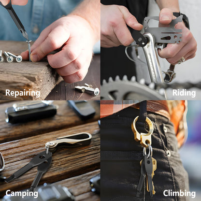 Stocking Stuffers for Men, 4-in-1 Pocket Screwdriver Keychain Tools, Mens Christmas Gifts for Dad Husband Boyfriends, White Elephant Gift Adults Cool Gadgets - Black