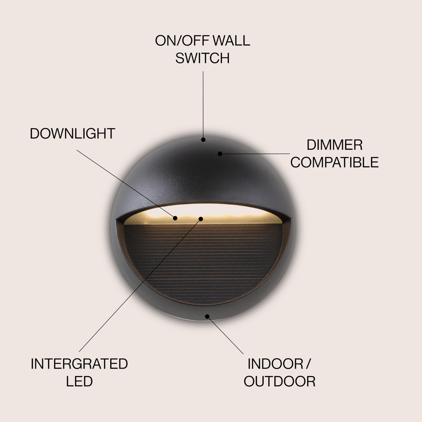 JONATHAN Y JYL7441A Orbe 6.25" Outdoor Metal/Glass Integrated LED Sconce Contemporary Modern Scandinavian 3000K LED Bulbs Included Porch Patio Yard Garage Doorway Entryway, Black