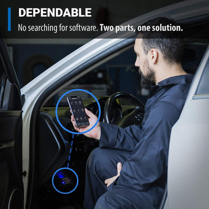 BlueDriver Bluetooth Pro OBD2 Car Scan Tool and Code Reader - Check Engine Light Vehicle Scanner for iPhone & Android