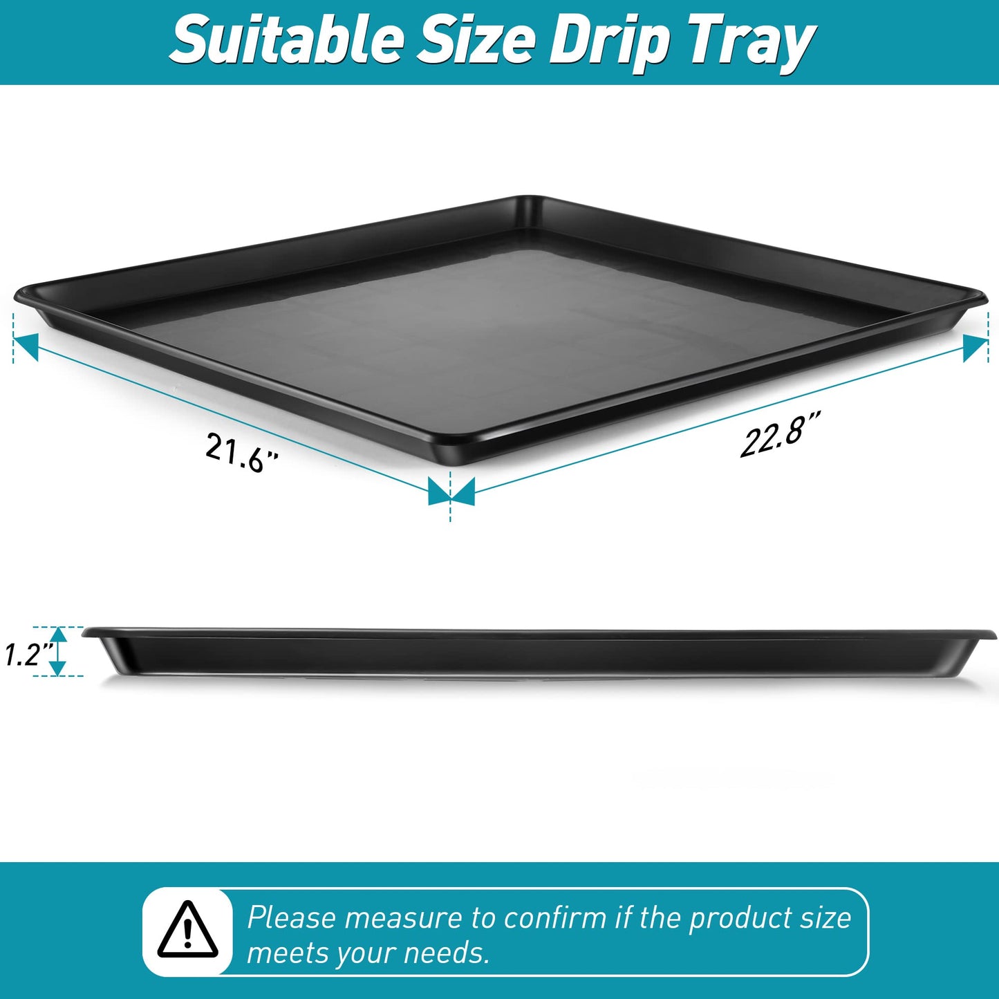 Saillong 2 Pcs Oil Catch Pan, 22'' x 21'' Large Oil Drain Pan, Mini Fridge Drip Tray, Dishwasher Safe