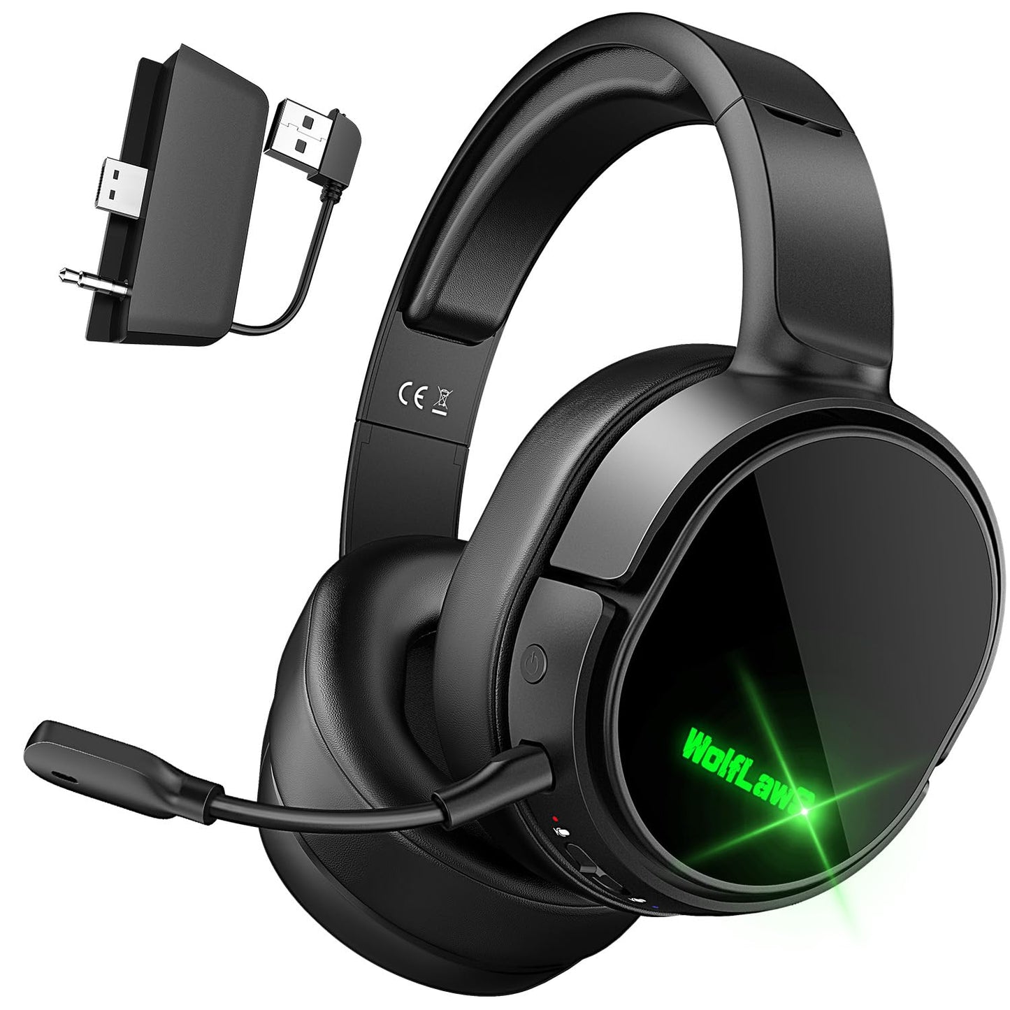 WolfLawS Wireless Gaming Headset for Xbox Series X|S, Xbox One, PS5, PC, Mac, Nintendo Switch, Bluetooth Over Ear Gaming Headphones with Noise Canceling Microphone, Surround Sound, Low Latency