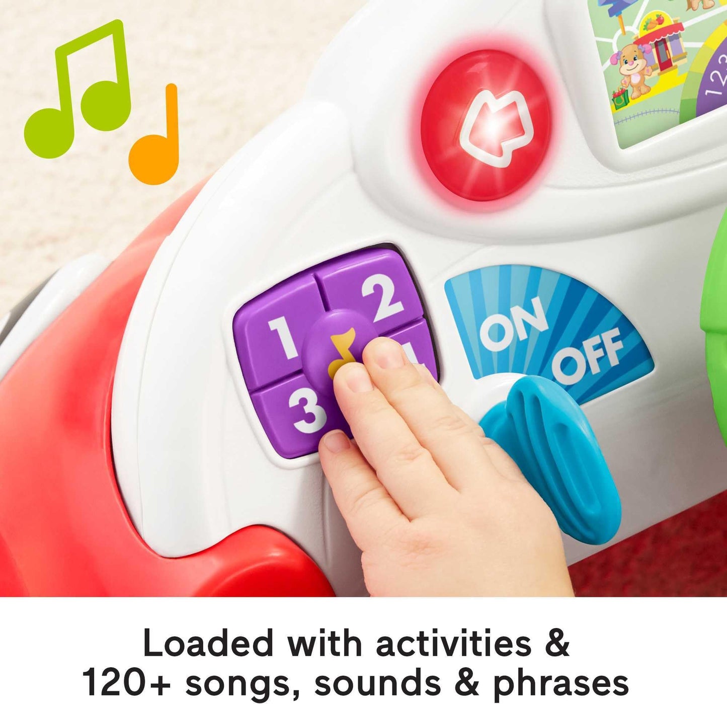 Fisher-Price Baby Toy Laugh & Learn Crawl Around Car Red Activity Center with Educational Music & Lights for Infants Ages 6+ Months (Amazon Exclusive)