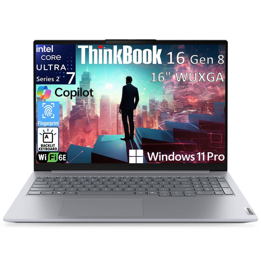 Lenovo ThinkBook 16 Gen 8 Business AI PC Laptop Computer, 16" FHD+, Intel 16-Core Ultra 7 255H (Beat i7-13900H), 64GB DDR5 RAM, 2TB PCIe SSD, WiFi 6E, Bluetooth 5.3, Fingerprint Reader, Windows 11 Pro