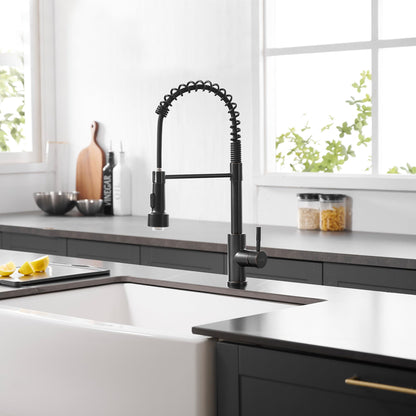 GIMILI Oil Rubbed Bronze Kitchen Faucet with Pull Down Sprayer Single Hole LED Sink Faucet, Suitable for Farmhouses, RV, Laundry Room, Outdoor, and Campers. Llave para fregadero de cocina